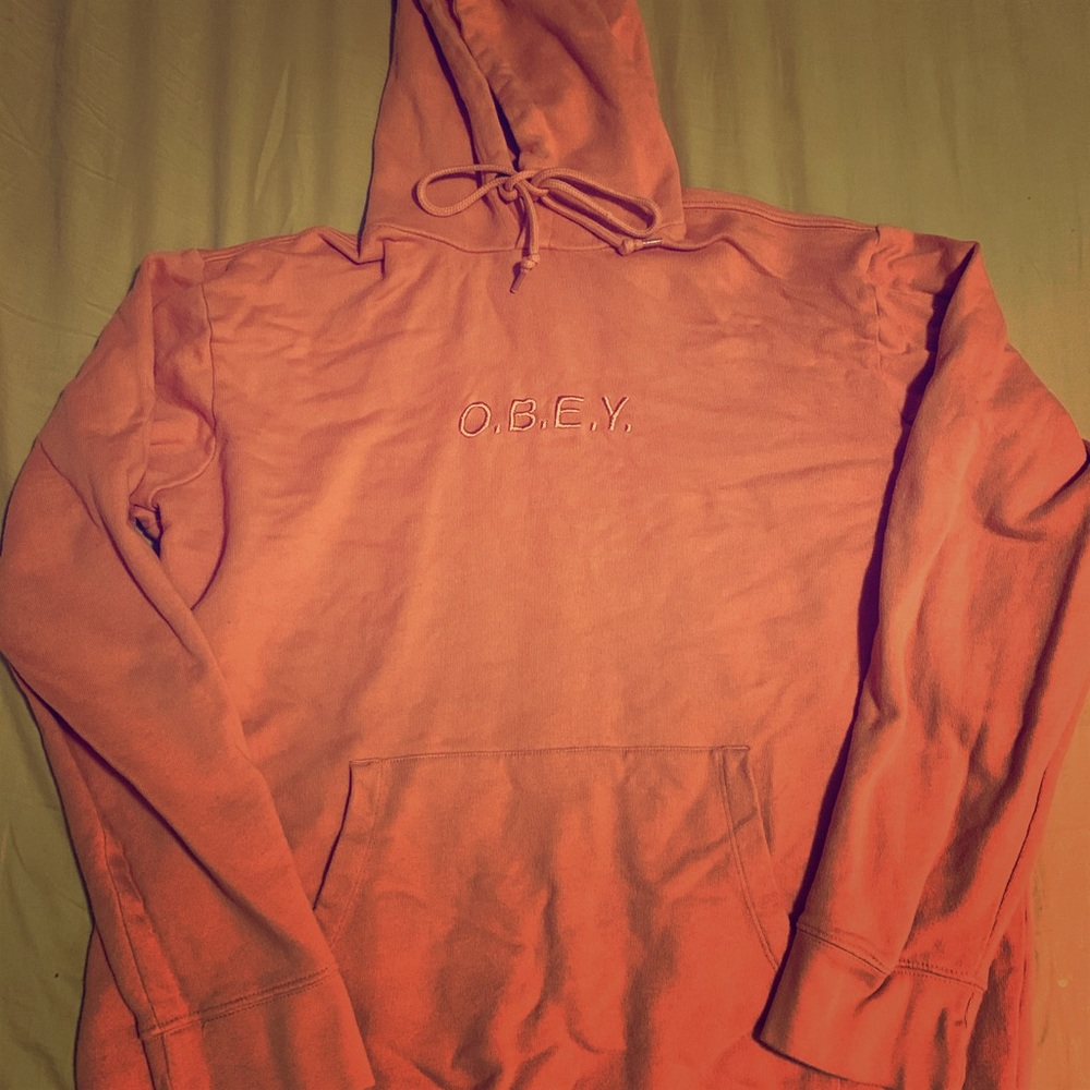 Obey Orange/Pink Men’s Hoodie Medium